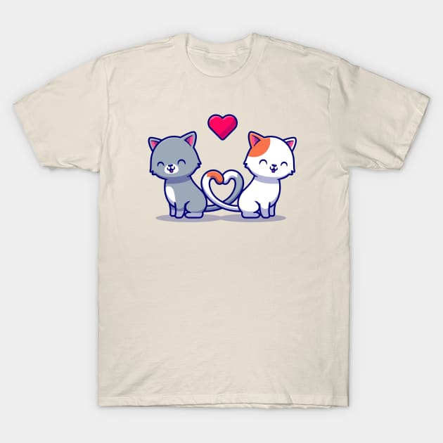 Couple Of Cat Cartoon T-Shirt by Catalyst Labs